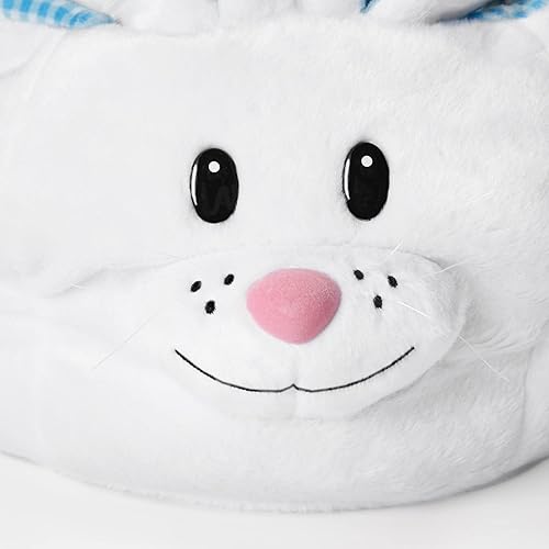 Miniatura 4 de Let's Make Memories Cesta de Pascua personalizada, peluche de conejo, orejas de guinga azules, cesta de Pascua para niños
