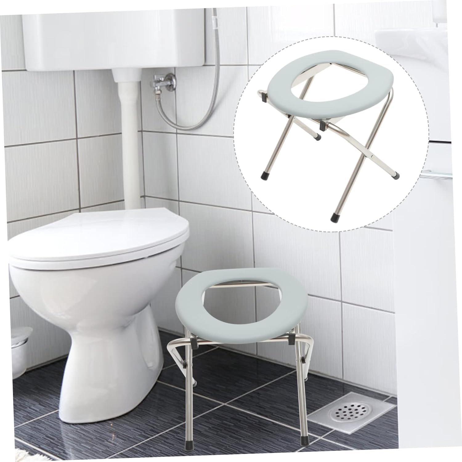 1pc Lightweight Mobile Toilet Stool Foldable Camping Toilets for Outdoor Rv Bathroom Stable and Easy to Use