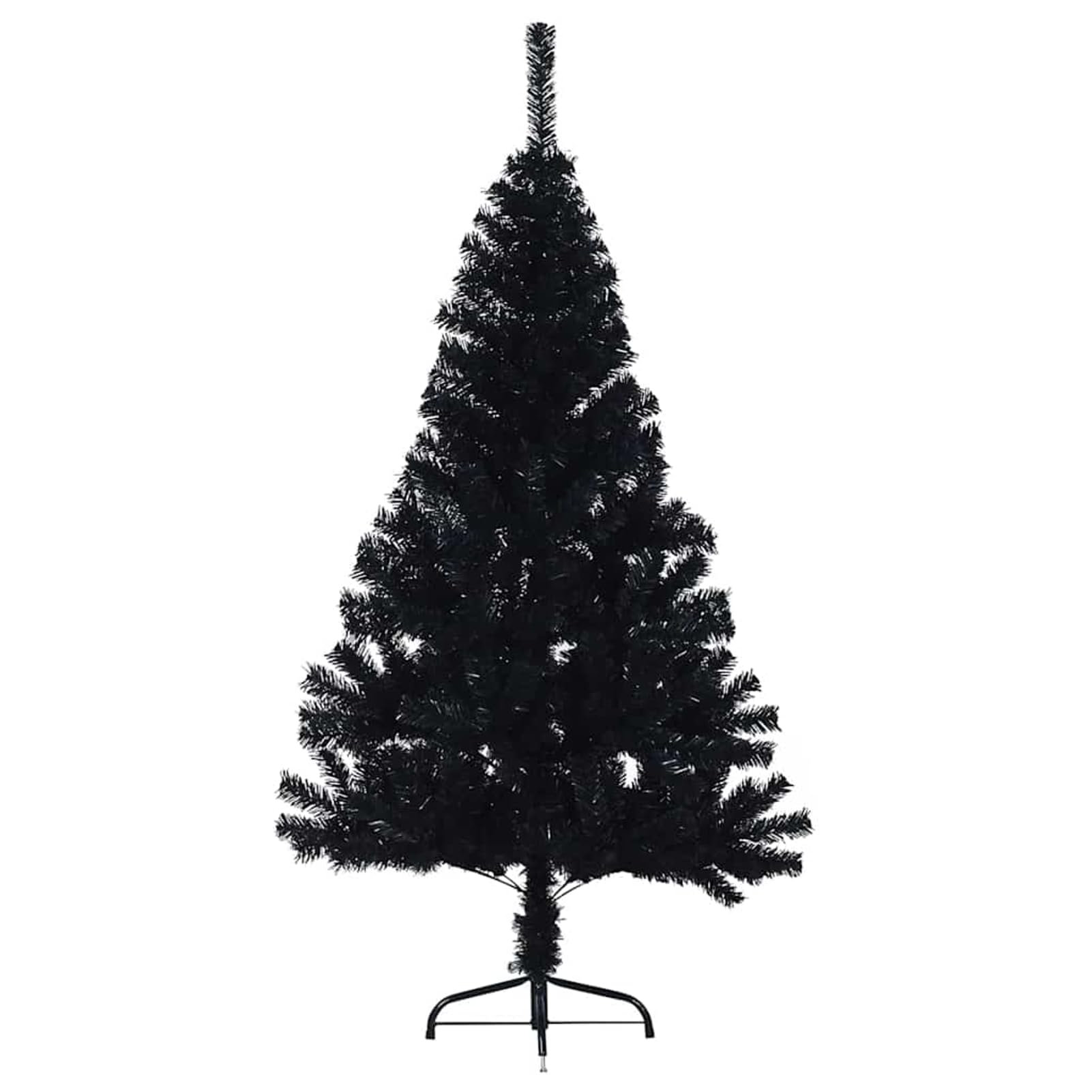 Tidyard Albero di Natale Artificiale con luci Integrate, Albero Natalizio Pre Illuminato LED 150 cm in PVC Nero, Decorazione per Soggiorno Giardino terrazza