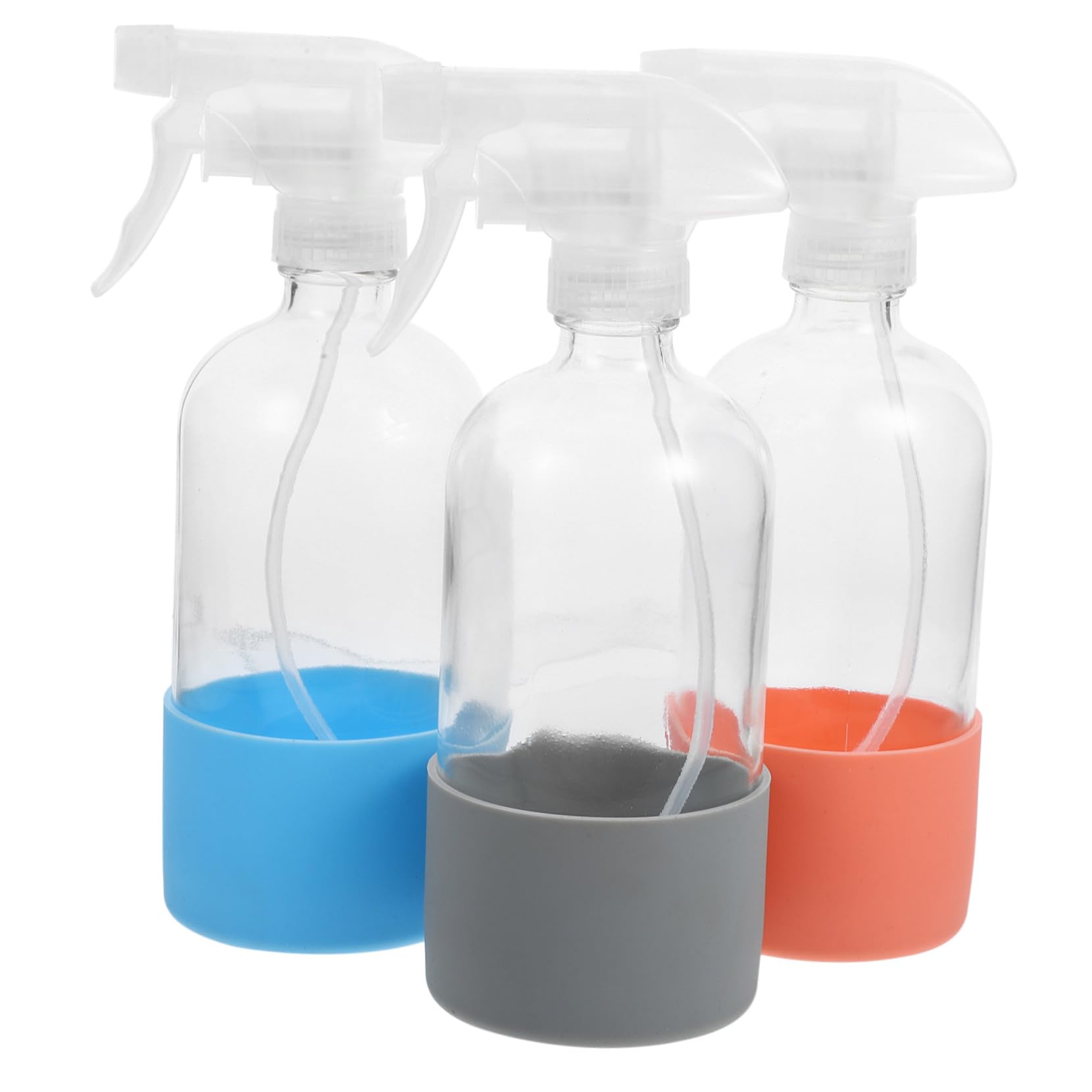 Ipetboom 3 Stück Leere Sprühflaschen aus Glas Wiederbefüllbar 500 ml mit Silikon Sleeve für Pflanzen für Zuhause