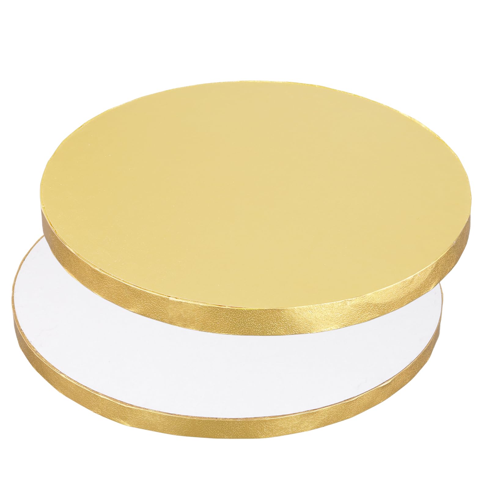 LEXININ Lot de 15 planches à gâteau rondes dorées de 25 cm, décoration de fête