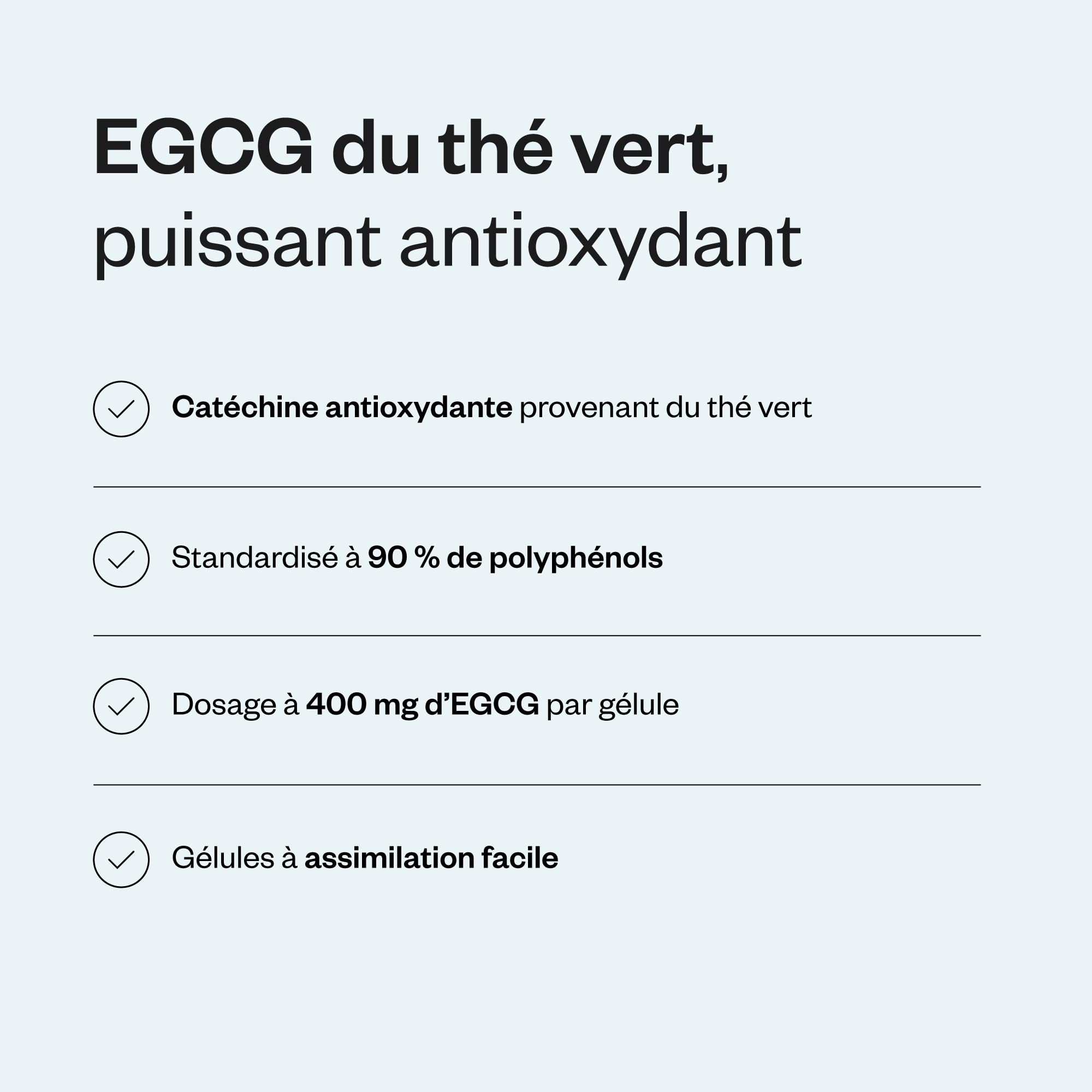 EGCG - Antioxydant - Améliore la Santé Cardiovasculaire - Aide à la Digestion - Extrait de Thé Vert Standardisé à 70% d’EGCg - Vegan - Sans Gluten - Supersmart