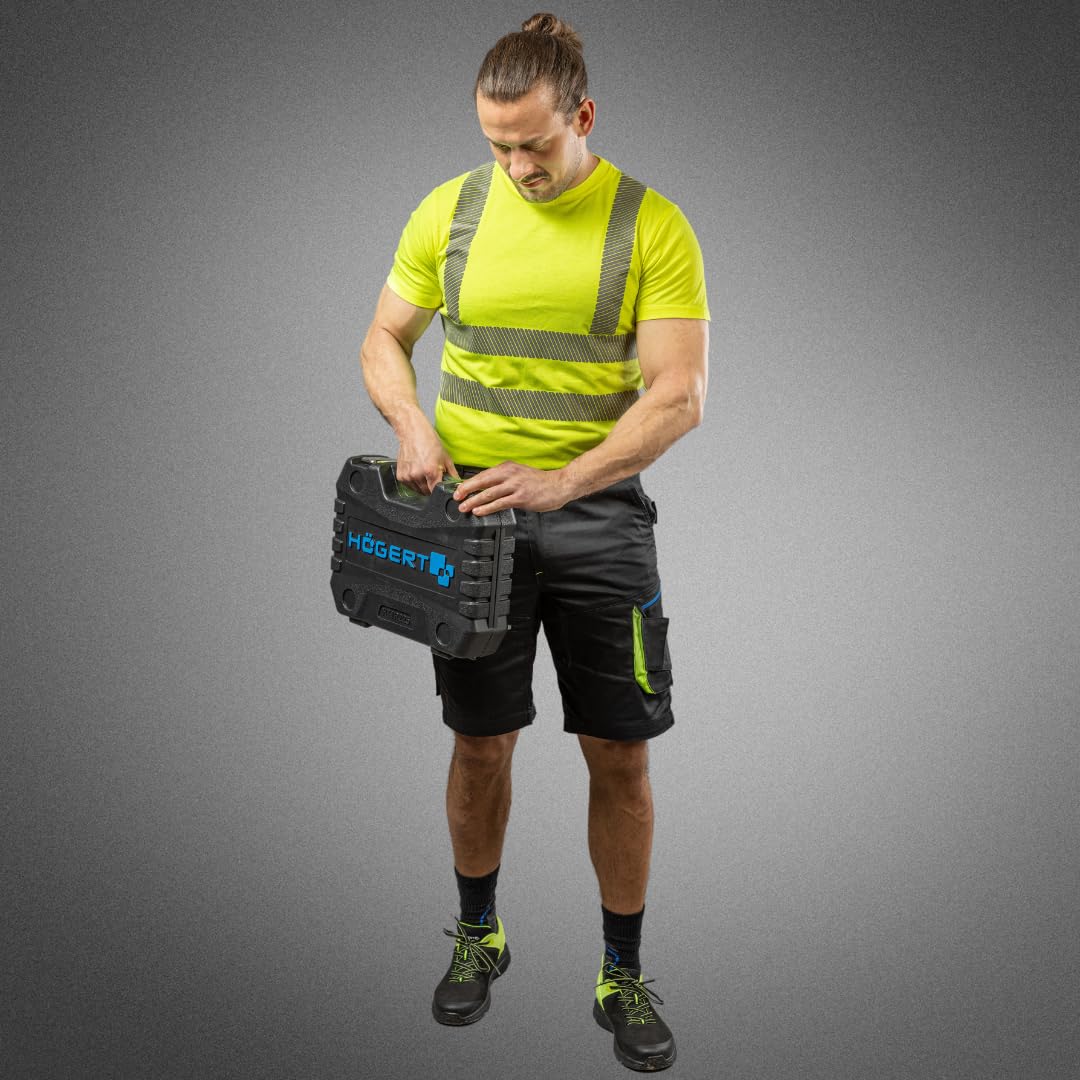 Högert Technik - Reetz elastische Shorts schwarz | Twill-Gewebe | Shorts mit Taschen | Herren Kurz Arbeitshose | Arbeitsshorts Arbeitshosen Männer | EN ISO 13688