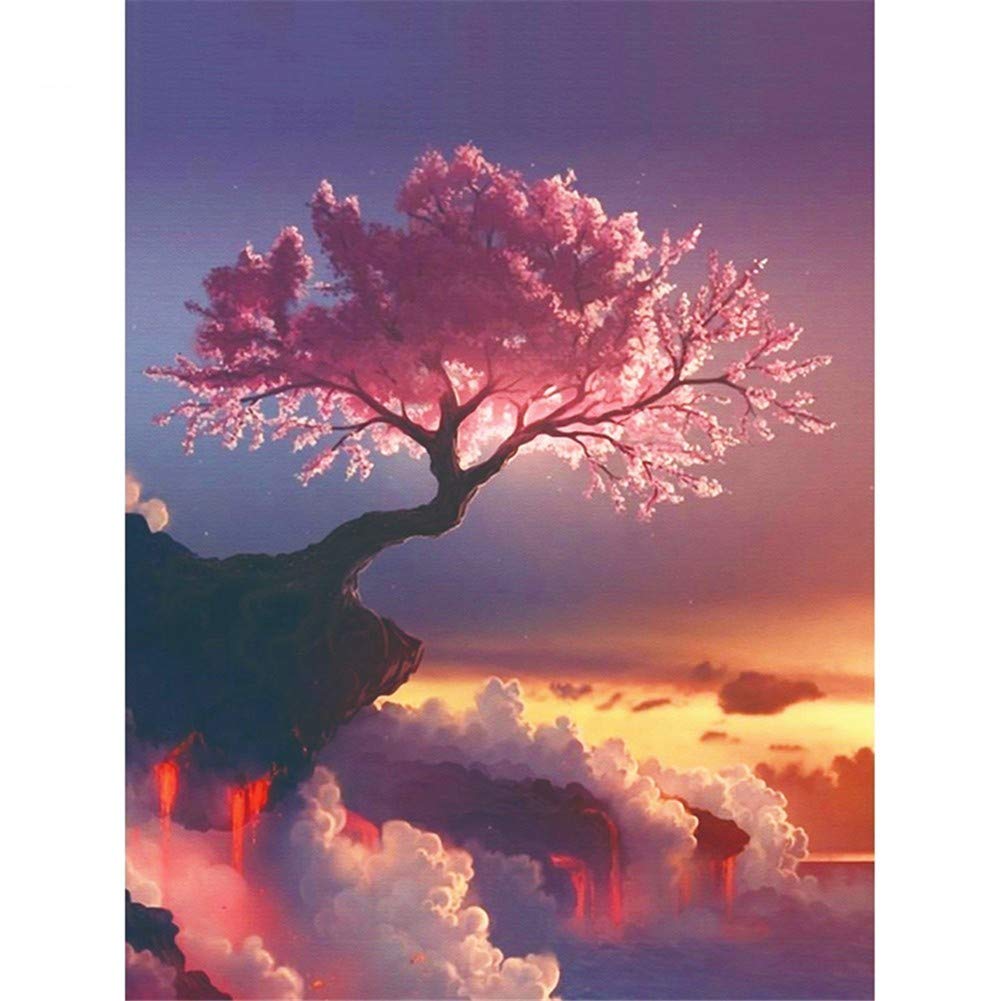 Peinture Diamant Complète Kit Adultes Volcan de l'arbre Sakura