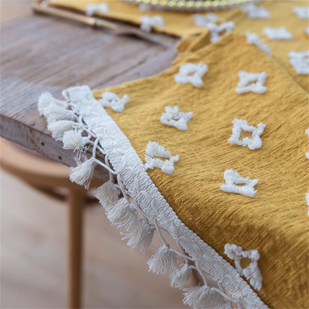 Cross Tassel Rectangular Table Cloth Dining Table Side Shoes Cabinet Cover Towel Decorative Table Flag(30 * 140cm)