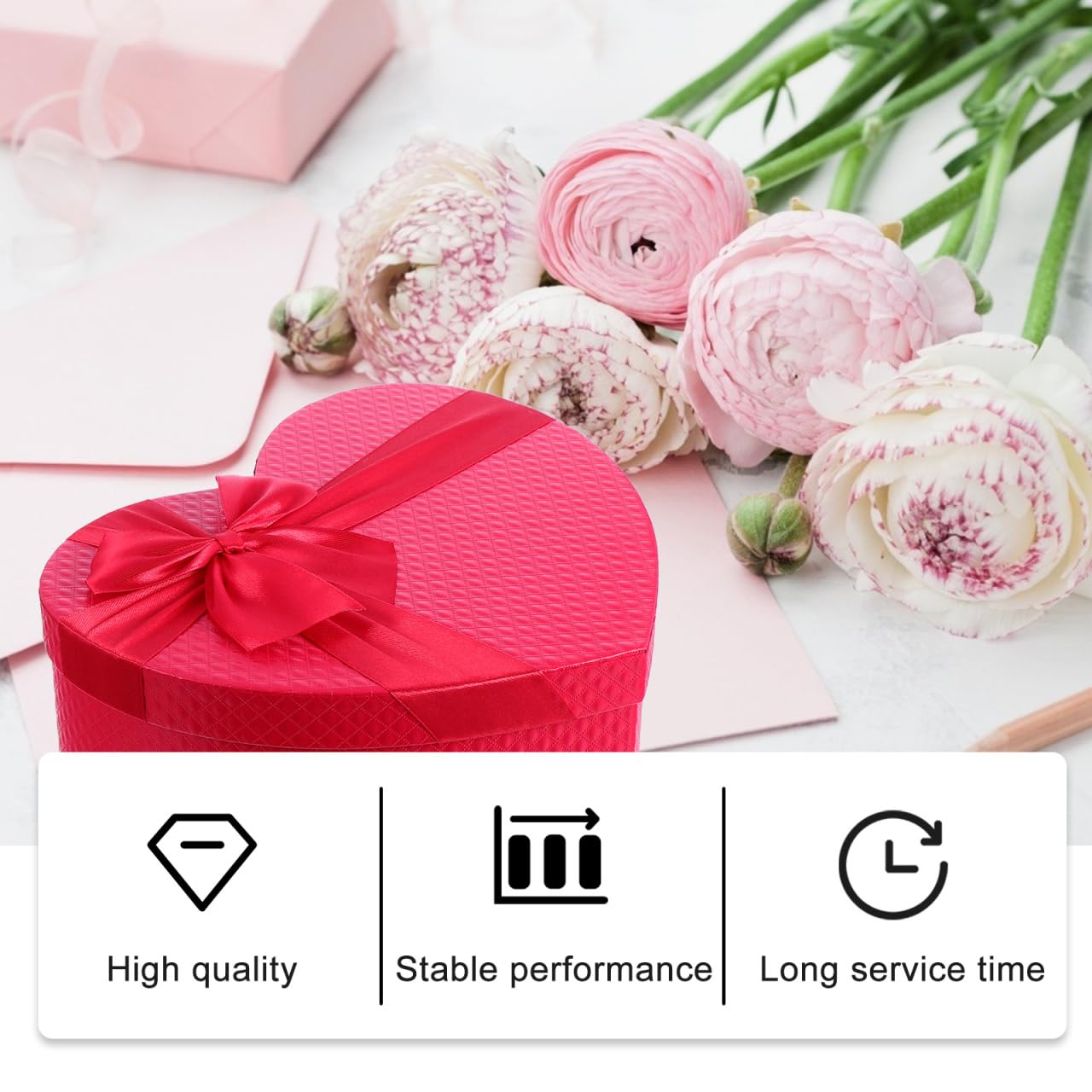 BESTonZON Herzförmige Geschenkbox Aus Karton Mit Deckel Herzförmige, Hochzeit Herz Geschenk Boxen Band Behandeln Box, Blumenboxen Pralinen Süßigkeiten Süßigkeitenbehälter Geschenkbox Für Blumenstrauß