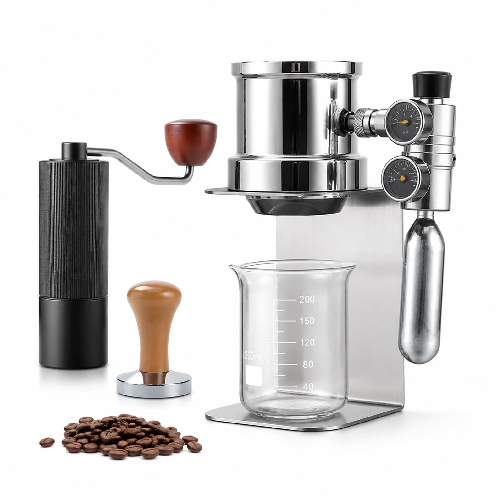 Macchina per caffè espresso pneumatica, manuale, per caffè ricco e cremoso, di alta qualità, ideale per la produzione di birra domestica, facile da usare e pulire