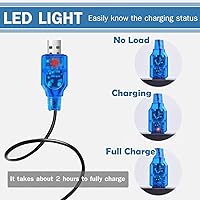 Vista 4 de Paquete de 2 baterías de iones de litio de 3.7 V 800 mAh con cargadores USB, enchufe SM-2P, batería recargable RC compatible con autos de control