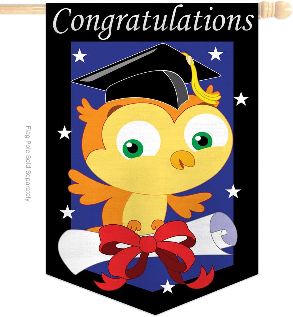 Graduation Congratulations Garden House Flags Set Education Celebration Congrats Grad Teacher University School Small Decorative Gift Yard Banner Double-Sided Imported 28 X 40