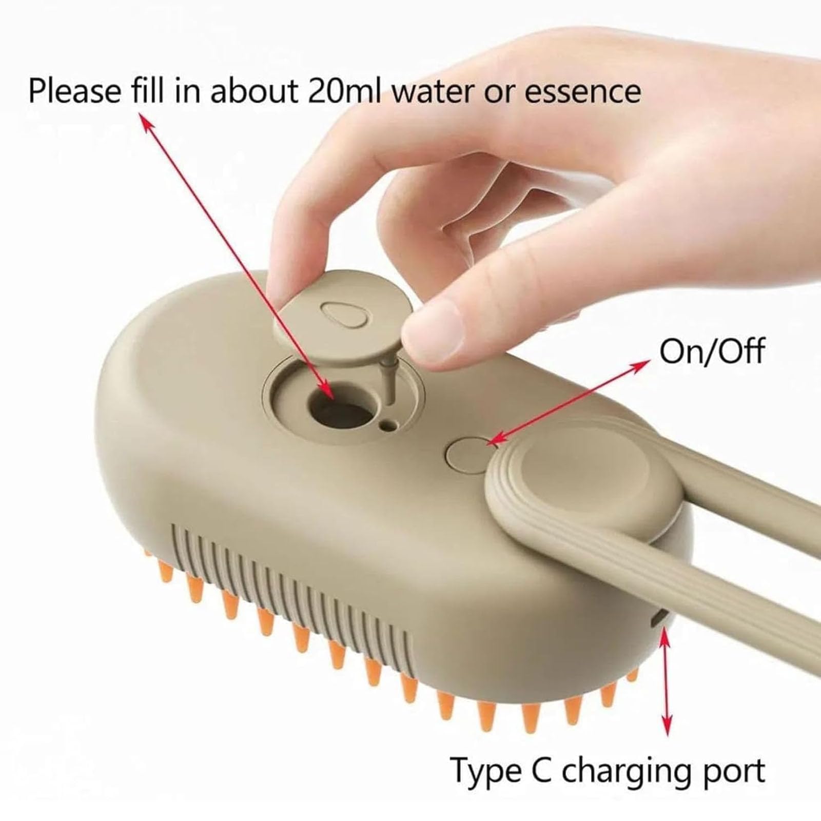 Puffease Spritz Defur Comb, Catzcomfort Reinigungsbürsten, 3 in 1 Spritz Defur Kamm für Katzen Hunde, Haustierspray Haarentfernungskämme (Weiß)