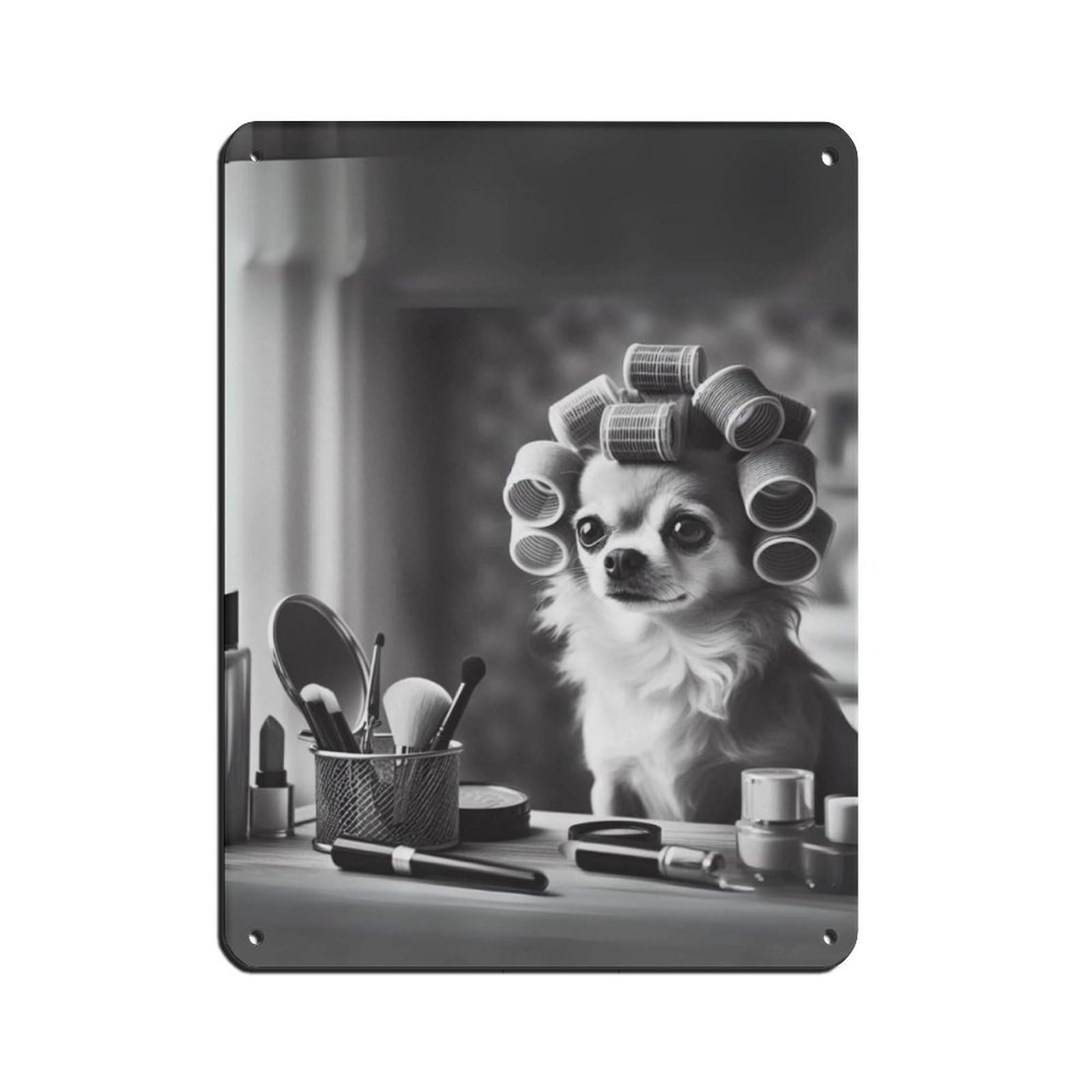 Chihuahua Dog Bathroom Art (3) Tin Sign Vintage Metal Pub Club Cafe Bar Home Wall Art Decoration Poster Retro 12x16inch(30x40cm)