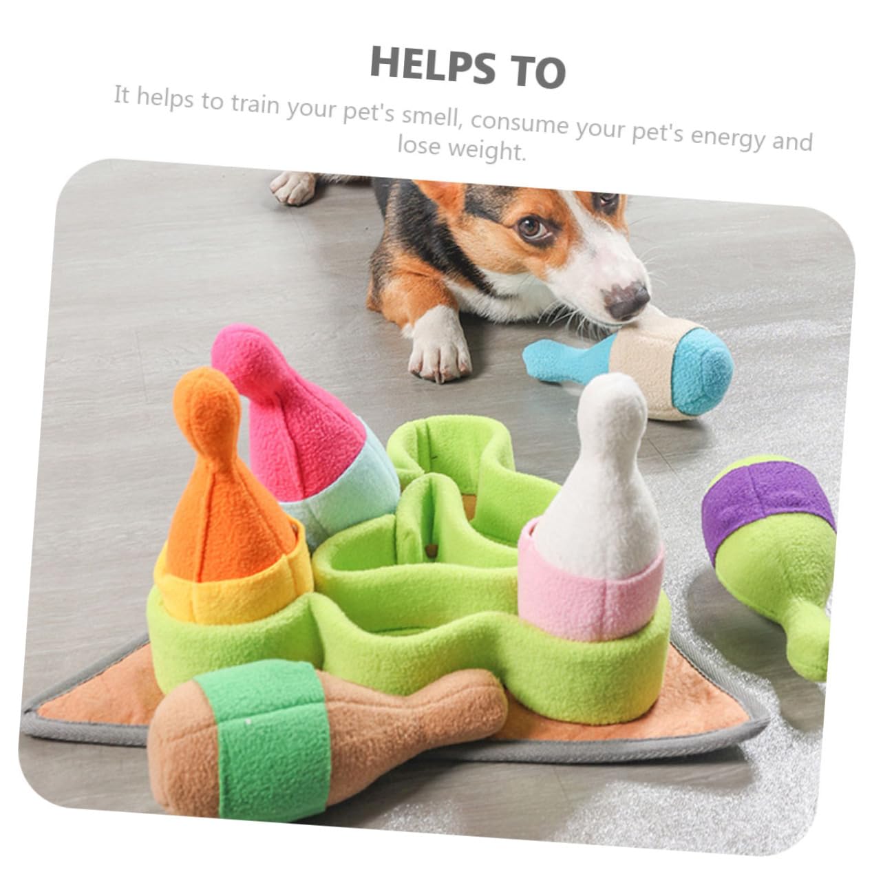 BESPORTBLE Tappeto Sensoriale Cane per Cani, Giocattolo Olfattivo a Forma di Bowling in Pile Polare, Resistente All’usura, per Addestramento e Attività