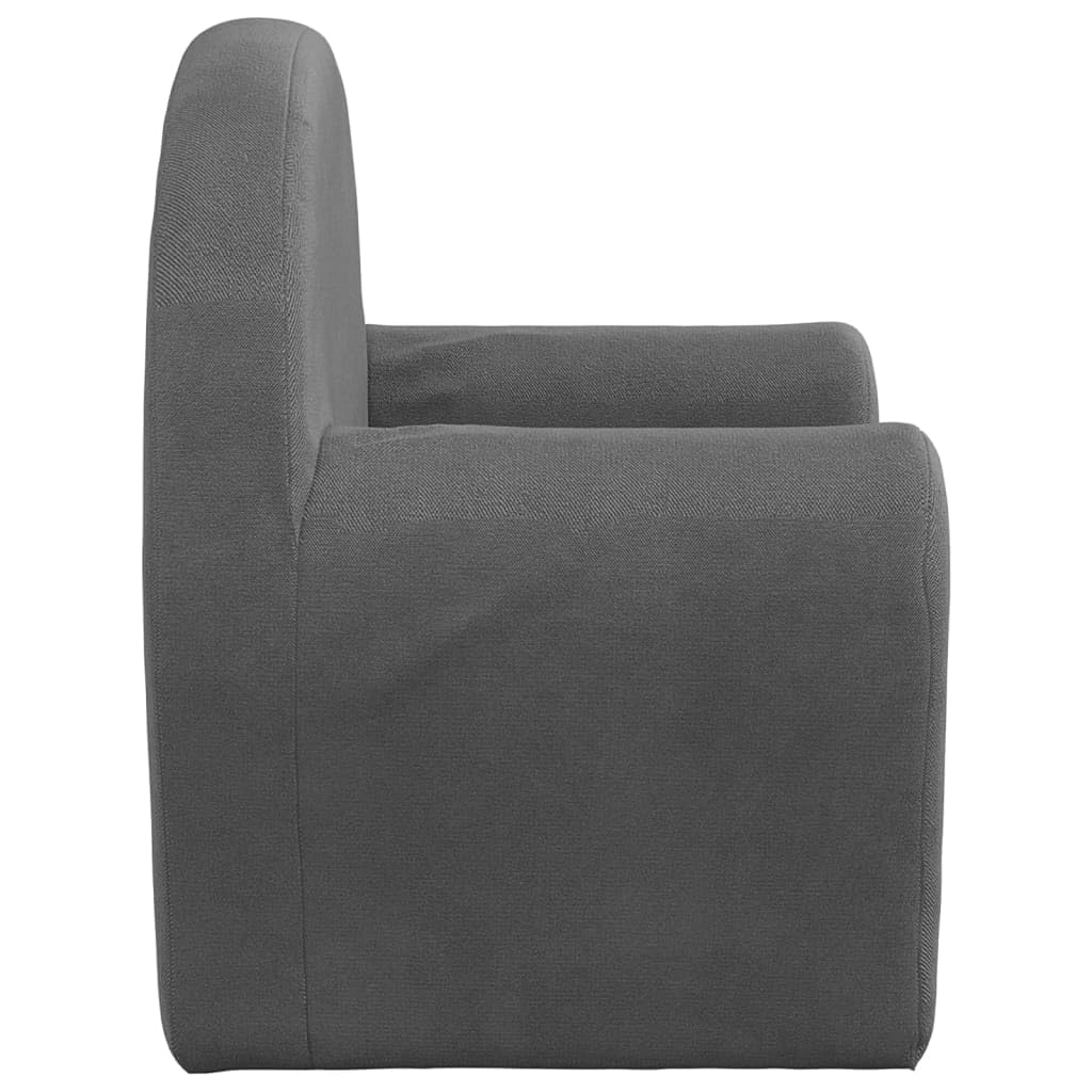 Sofá cama infantil de felpa suave en antracita con funda extraíble 57 x 90 x 45 cm, sillón infantil 2 en 1 y minisofá cama, ahorra espacio y cómodo para habitaciones de bebés y habitaciones