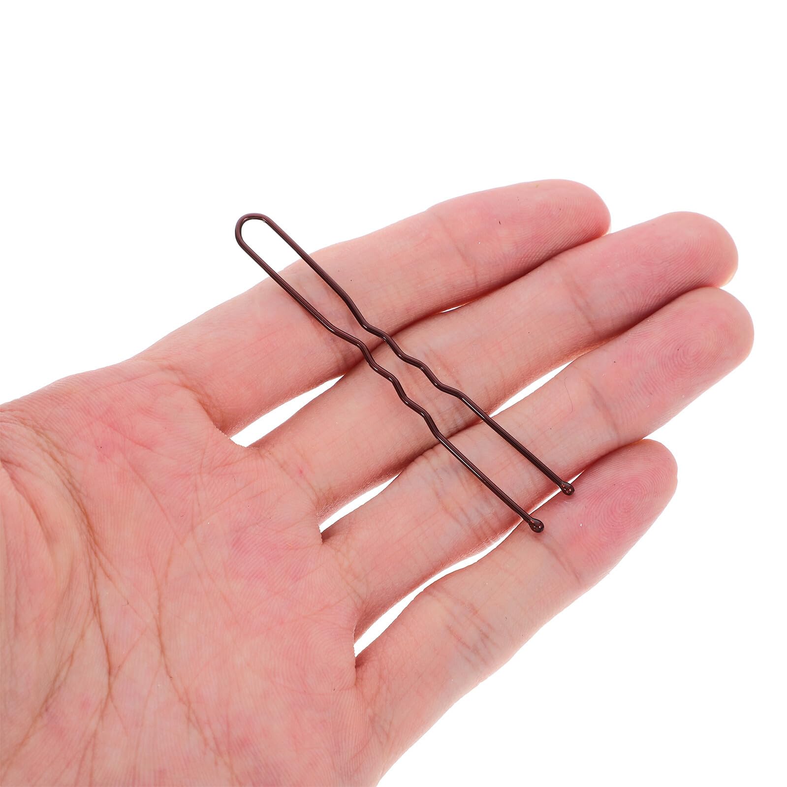 Mikikit 600 pezzi Forcine per Capelli Forma U Ondulate in Metallo Marrone per Chignon da Donna Forcine Francesi con Scatola Portaoggetti per Acconciature Stabili e Comode
