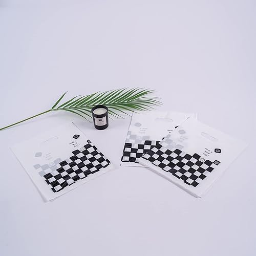 Miniatura 9 de ysmile Bolsa de plástico para mercancía, 50 unidades, bolsa de compras de plástico con asa, paquete de polietileno de envoltura de regalo,