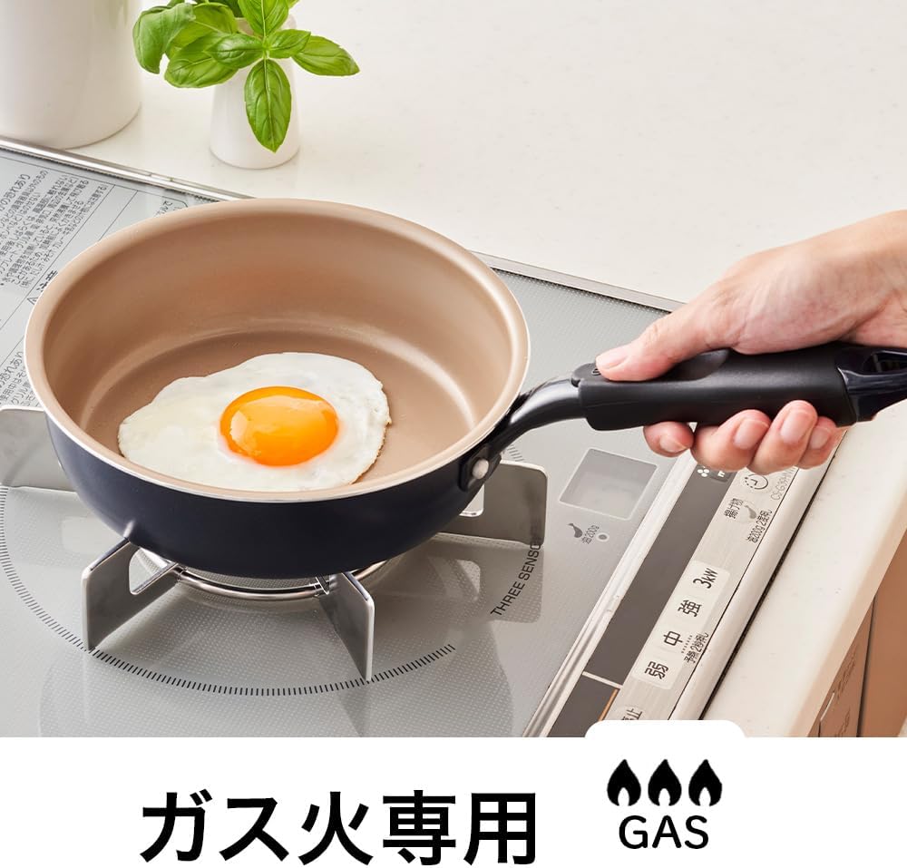ドウシシャ(DOSHISHA) Evercook Frying Pan for Gas Fire, 7.1 inches (18 cm), For Gas Fire, Lightweight, Deep, Non-Stick Frying Pan, PFOA Free, Navy
