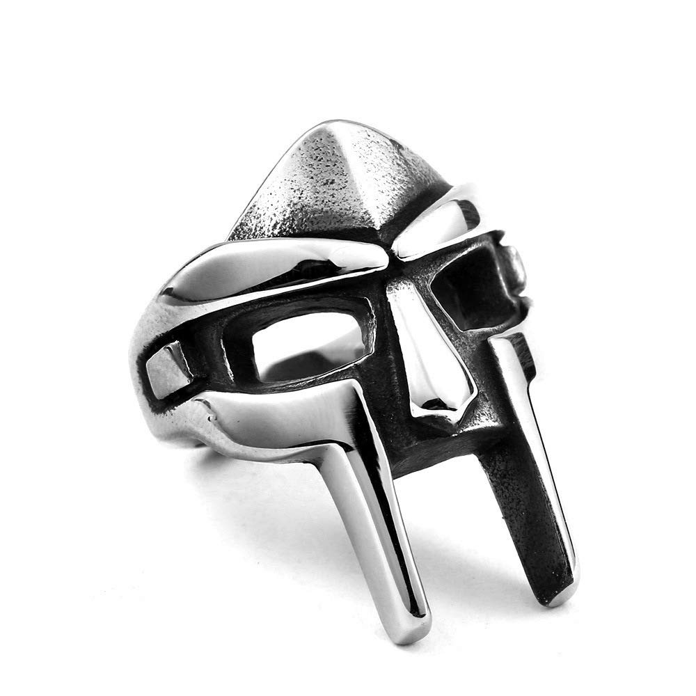 IWYKT Doom Ring Silver Doom Mask Open Ring Classic Egyptian Pharaoh Ring for Men and Women