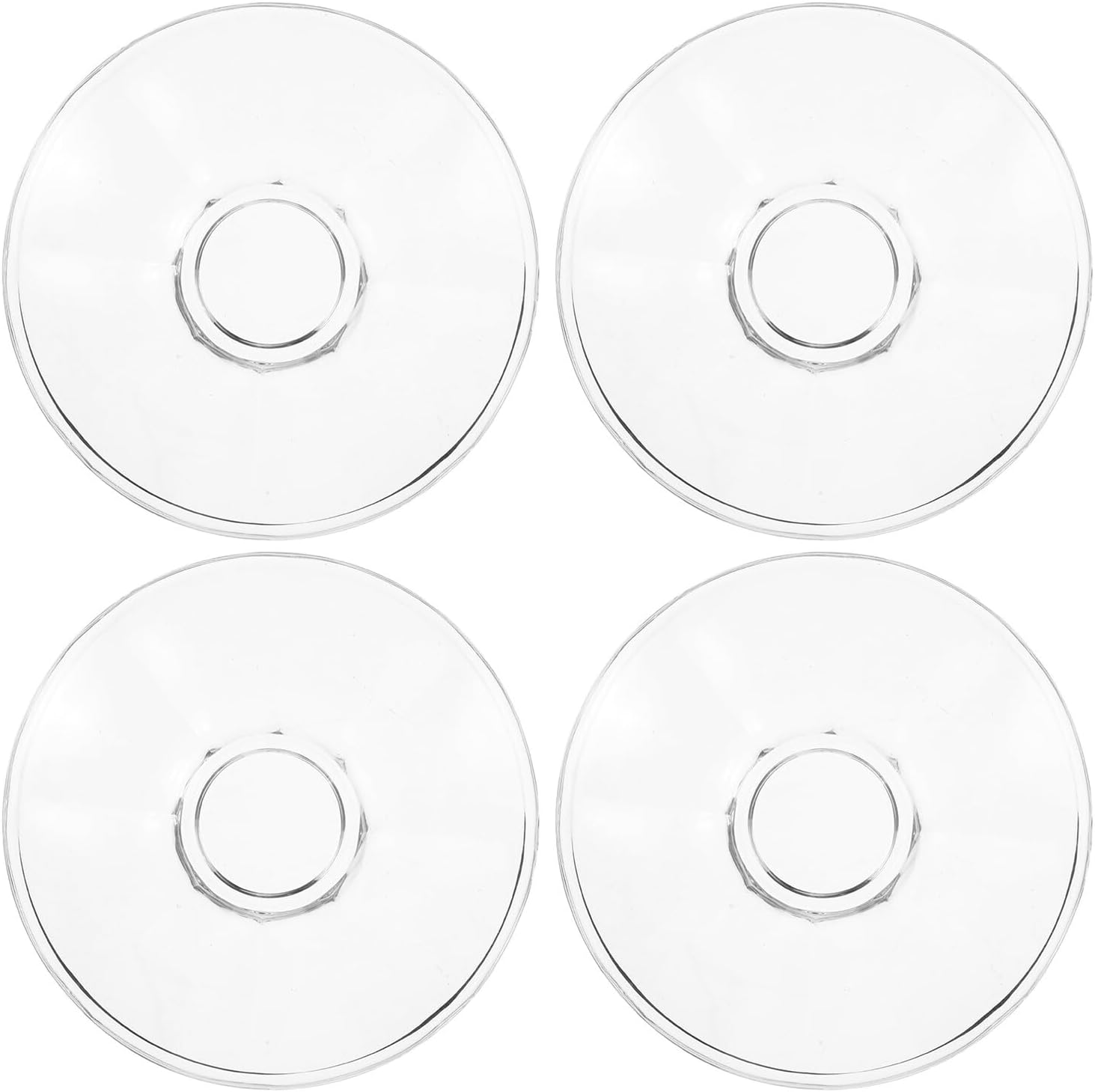 MAGICLULU 4pcs Glass Serving Plates Small Tea Saucers Reusable Snack Dishes for Appetizers Desserts and Outdoor Dining
