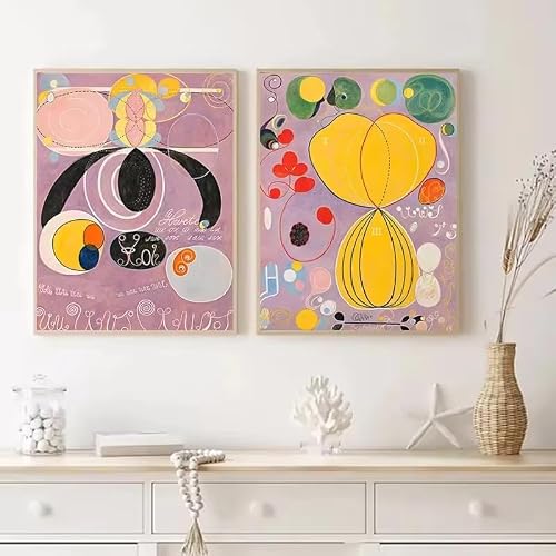 DFZEWKI Abstract Museum Poster Bohemian Wall Art Print Picture Canvas Painting Home Bedroom Decor(60x90cm(24x35in) x2/No frame)