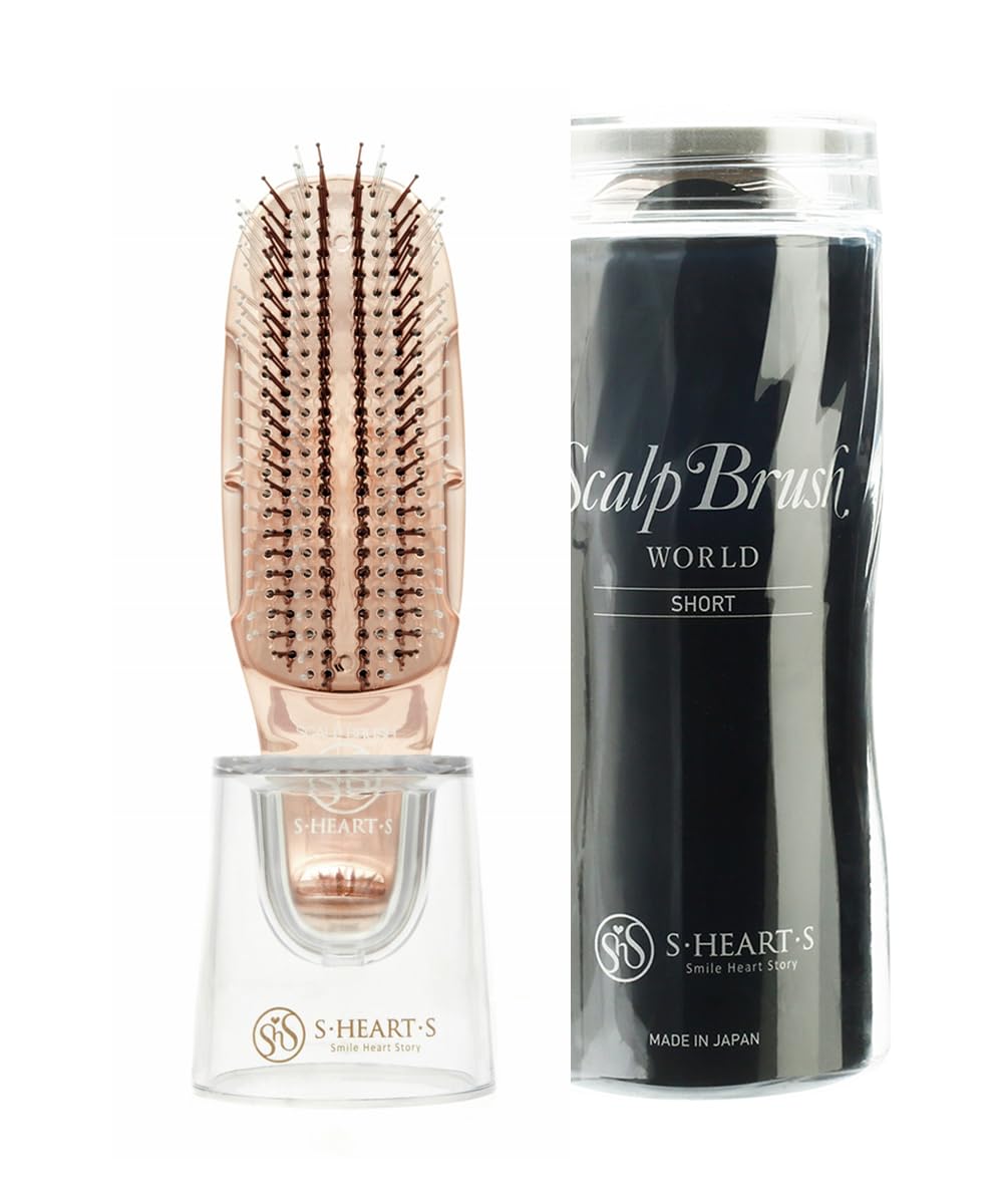 S-HEART-S Scalp Brush World Model Short Pink Gold
