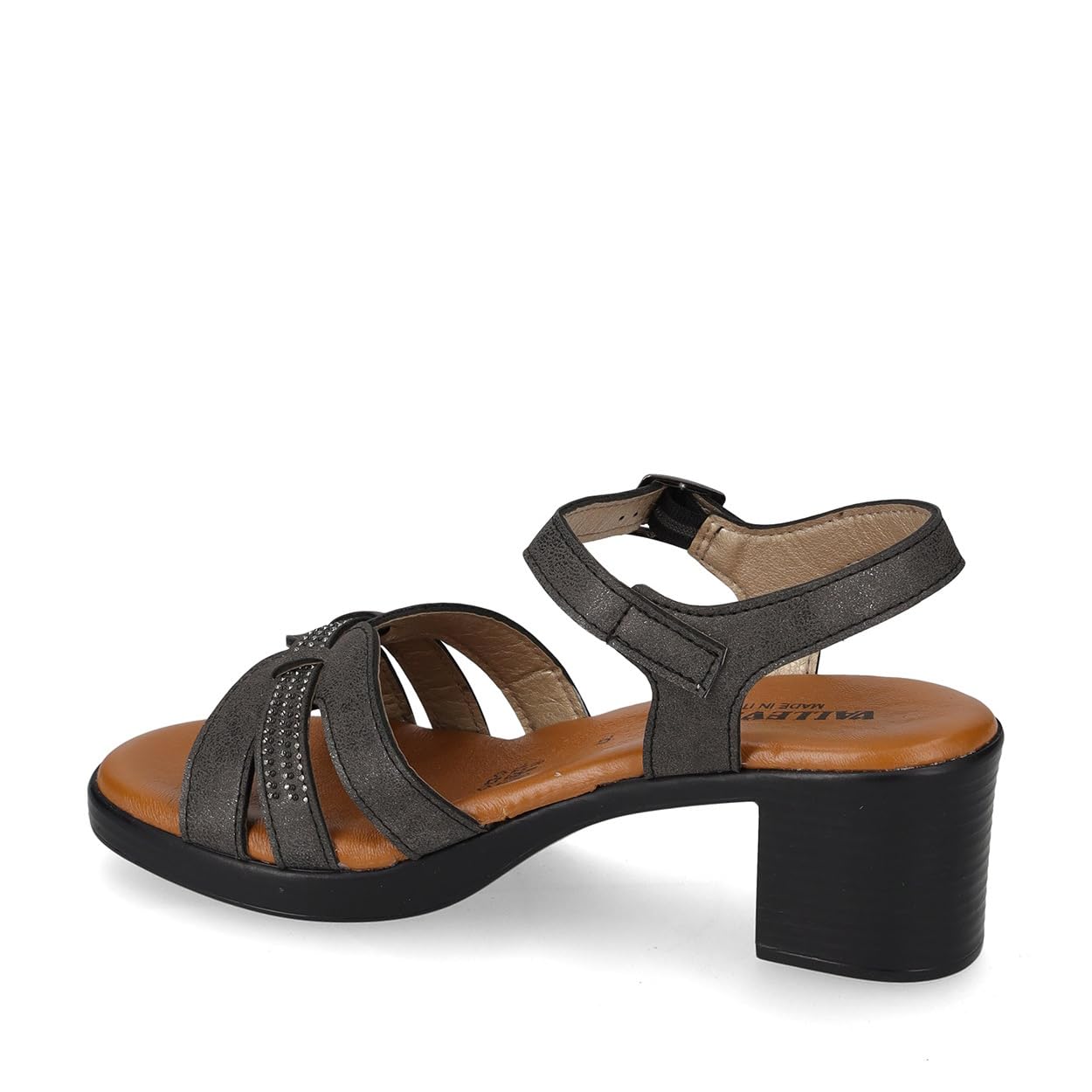Valleverde 55452 Sandali Sportivi Donna Pelle Sintetica Tacco Grosso 6Cm Suola Gomma