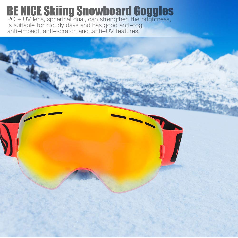 EMUKOEP Occhiali da Sci con Buona Ventilazione Occhiali da Corsa con visibilità Perfetta per gli Sport Invernali