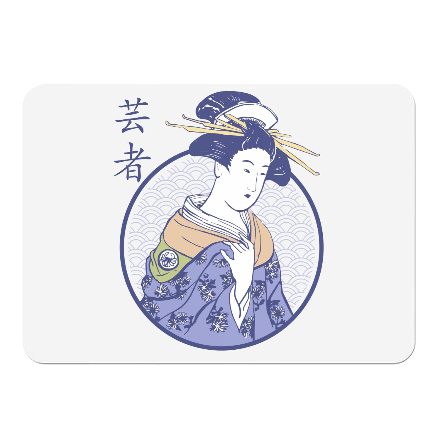 Sets de table en liège Geisha blanc grand format 39,5x28,5 cm pour une table japonisante élégante
