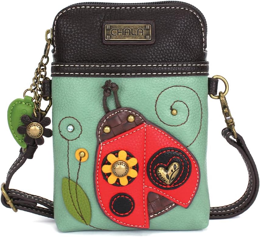 CHALA Garden Animal Collection Cell Phone Crossbody Purse-Women PU Leather/Canvas Multicolor Handbag with Adjustable Strap - Image 2