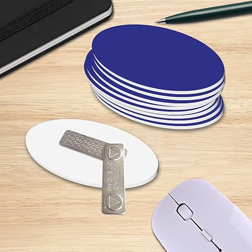 Miniatura 3 de Insignia ovalada con imán - Paquete de 10 (azul)