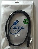 Vista 1 de AYA - Cable FireWire de 3 pies (3 pies) IEEE1394b 9pin-9pin 800Mbps compatible con dispositivos iLink Windows, Apple y Sony