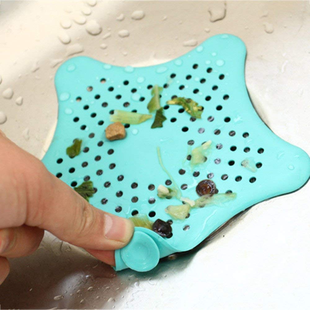 P YUStar Design Silicone Rubber Kitchen & Bathroom Sink Filter Colander Strainer for Waste Stopper Hair Catcher (Random Colours)