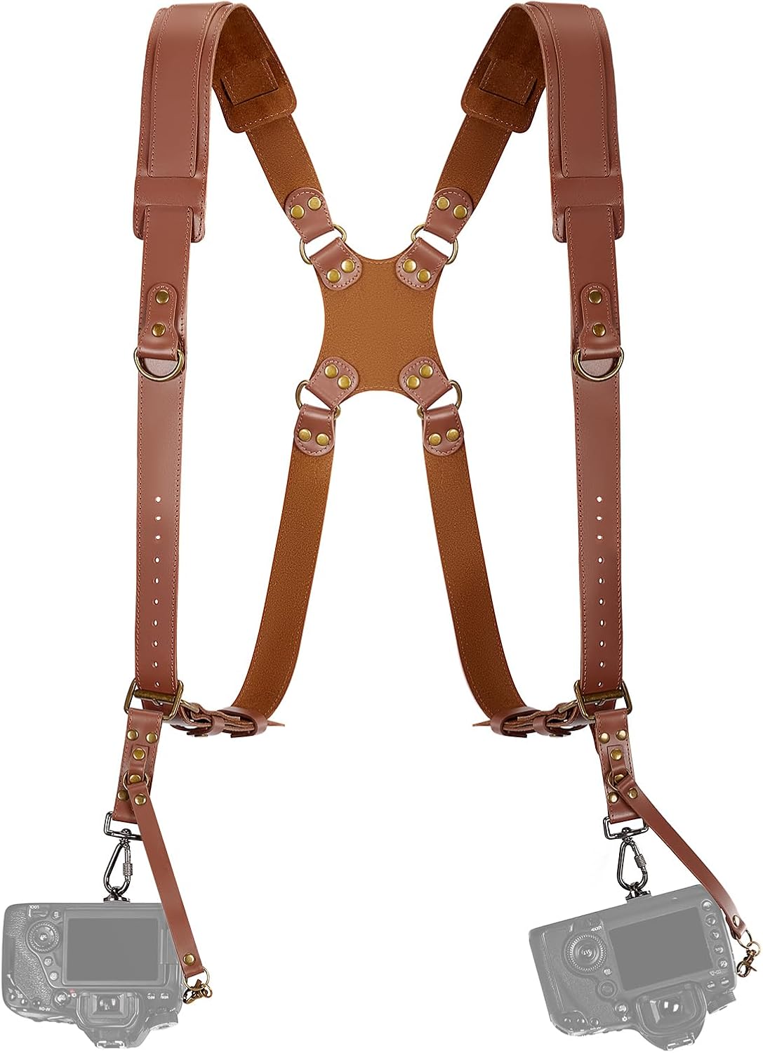 Jumyee Double Camera Harness for 2 Cameras, Adjustable Padded Camera Strap for DSLR/SLR for Photographers for Wedding