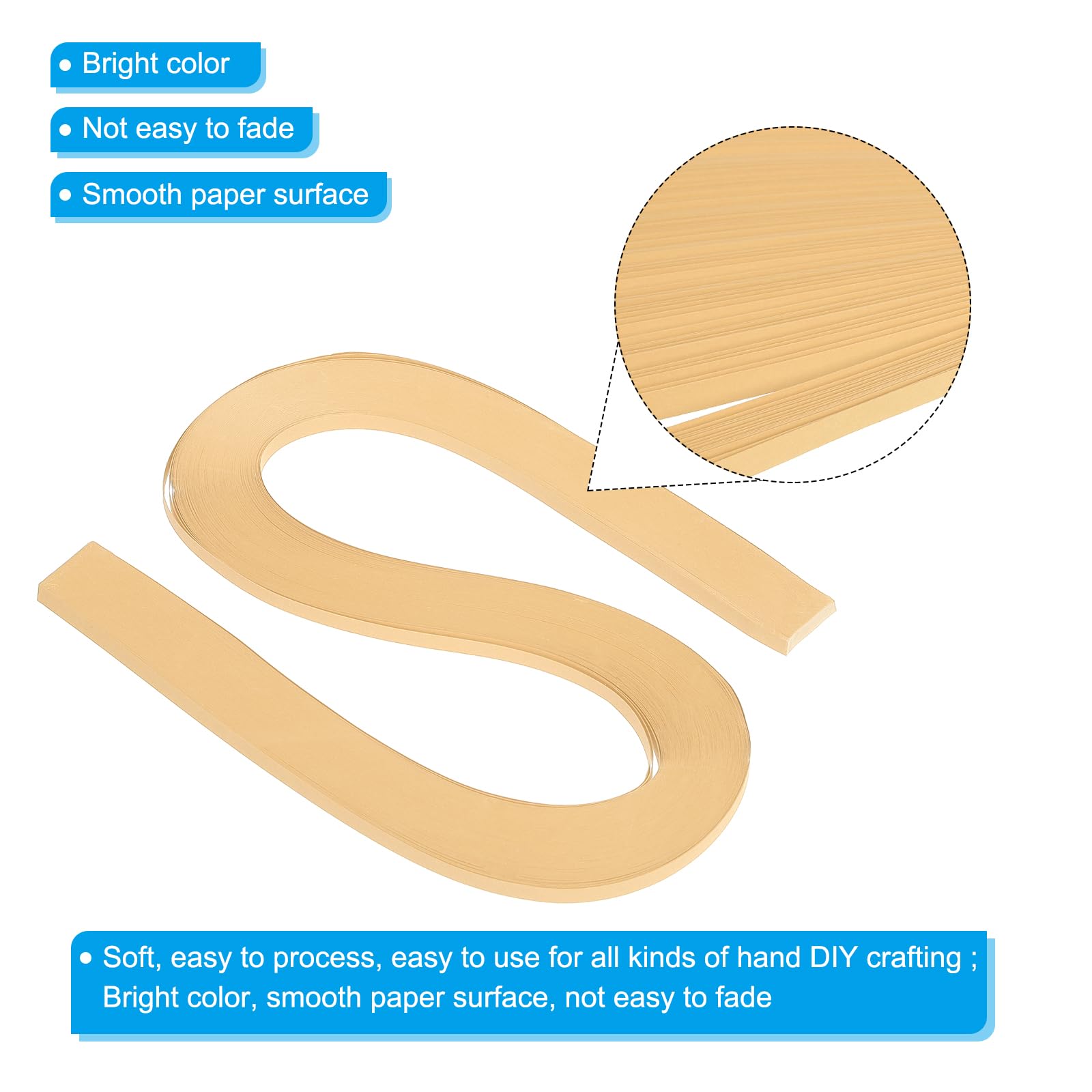 PATIKIL 240pcs Quilling Strips Paper 5mm(3/16") 54cm Origami Paper Quilling Strip for Art DIY Hand Craft Christmas Light Brown - Image 3