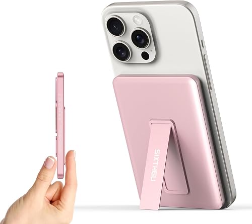 SIXTHGU Magnetic Slim Portable Charger with Stand, 5000mAh Wireless Power Bank, 