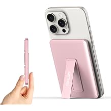 SIXTHGU Magnetic Slim Portable Charger with Stand, 5000mAh Wireless Power Bank, S05 PD 22.5W Fast Charging USB-C Battery Pack, PowerMag, Compatible with iPhone 17/16/15/14/13/12 Series, Pink