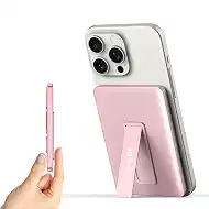 SIXTHGU Magnetic Slim Portable Charger with Stand, 5000mAh Wireless Power Bank, S05 PD 22.5W Fast Charging USB-C Battery Pack, PowerMag, Compatible with iPhone 17/16/15/14/13/12 Series, Pink