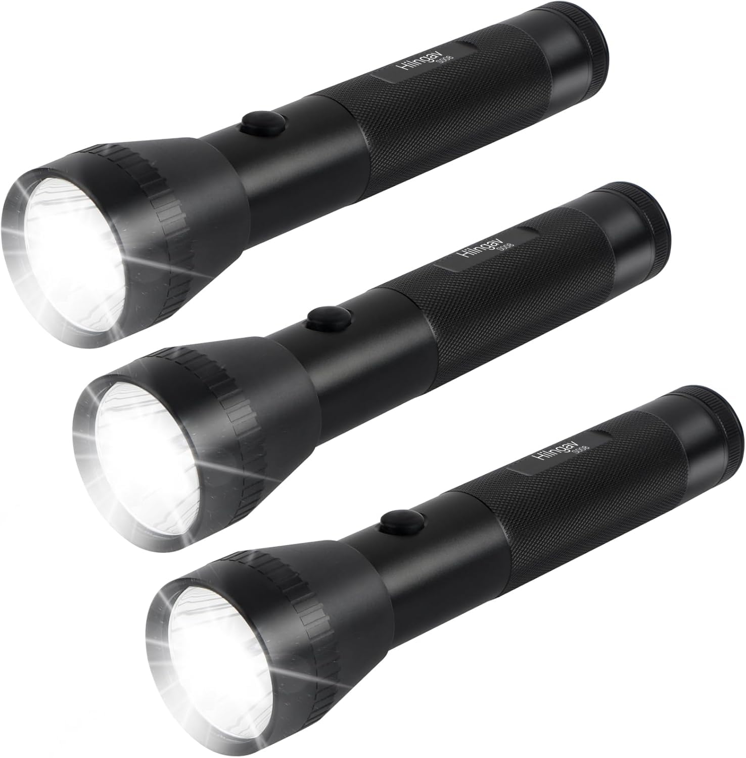 Hilngav Heavy Duty 2-Cell D Battery LED Big Flashlights, High Lumens, Single Mode, Aluminum, Rugged Metal Flashlight for Outdoors and Emergency Power Outages (3 Pack) - Amazon.com Hilngav Heavy Duty 2-Cell D Battery LED Big Flashlights, High Lumens, Single Mode, Aluminum, Rugged Metal Flashlight for Outdoors and Emergency Power Outages (3 Pack) - Amazon.com