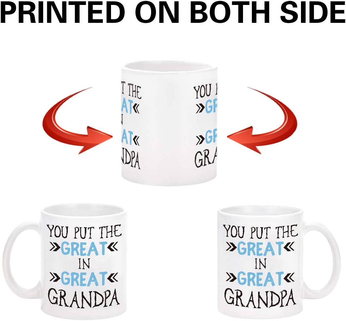 Blасk Frіdау - 40% оƒƒ Grandpa Coffee Mug Grandpa Mugs from Grandson Granddaughter You Put the Great in Great Grandpa Fathers Day Mugs for Grandpa Great Grandpa Mug Cup 11Oz