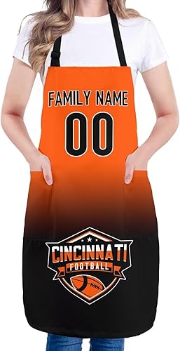 Miniatura 9 de Delantal personalizado con nombres y números personalizados, regalo para mamá y esposa, fanáticos, mujeres, cocina de cocina