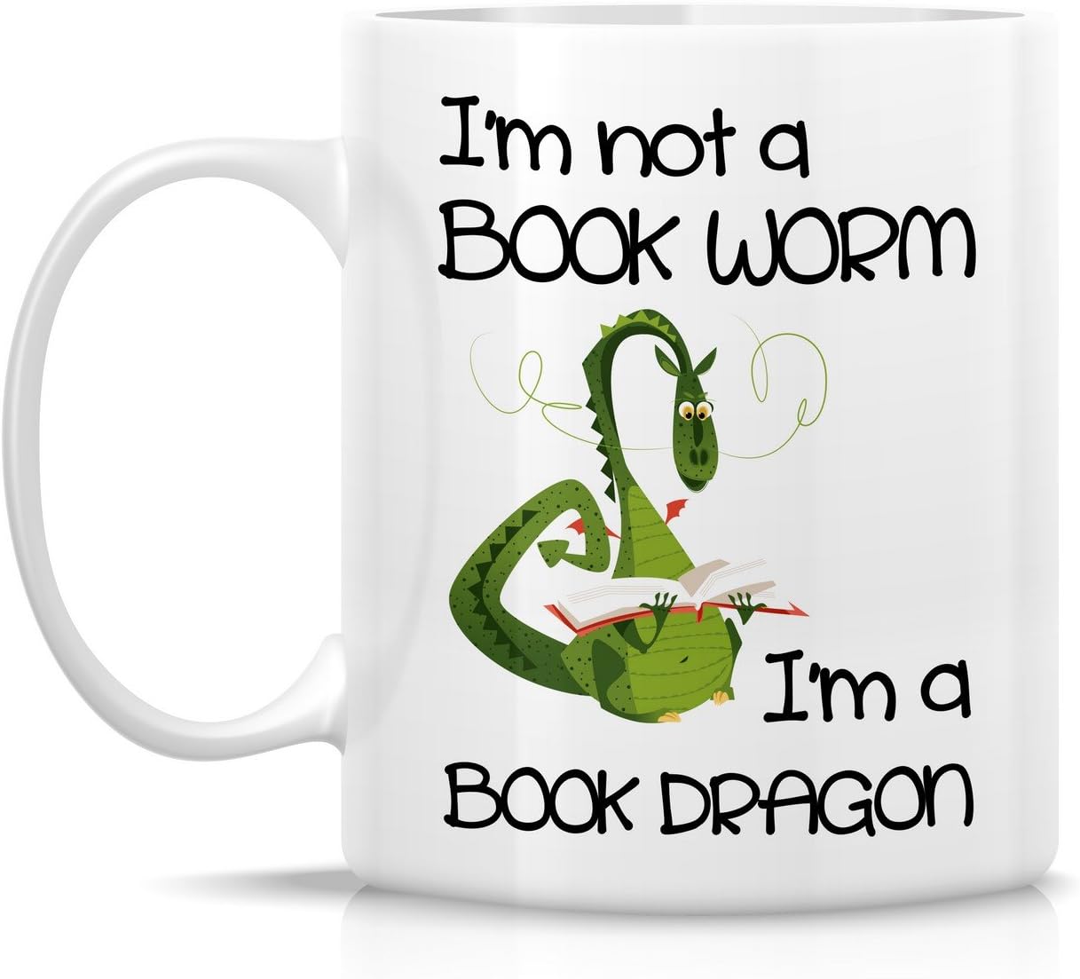 Retreez I'm Not a Book Worm I'm a Book Dragon 11 Oz Ceramic Coffee Mugs image 2