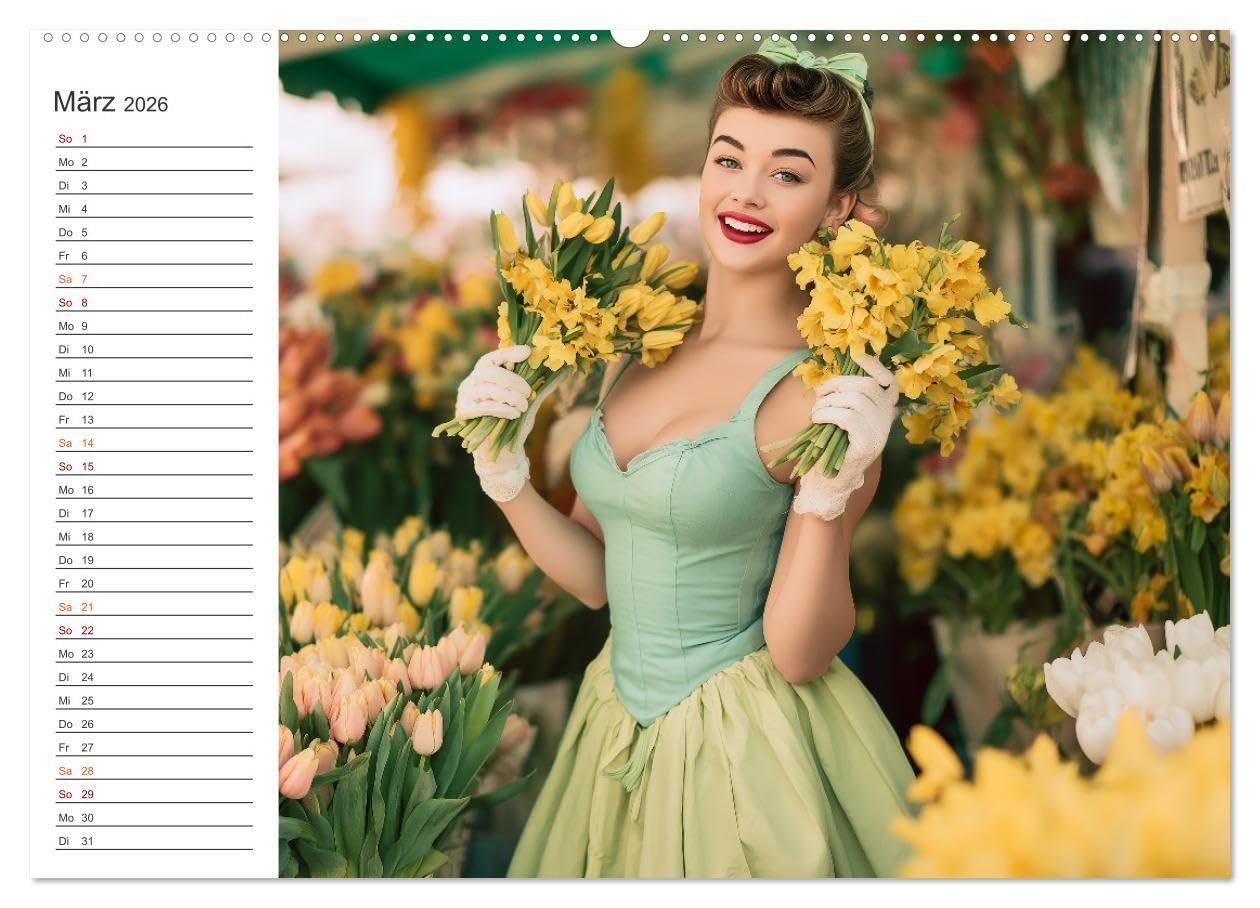 Pin-up Power 2025 (hochwertiger Premium Wandkalender 2026 DIN A2 quer), Kunstdruck in Hochglanz: Dieser Retro-Pin-up-Kalender vereint den ... Motiven für jeden Monat. (CALVENDO Erotik)