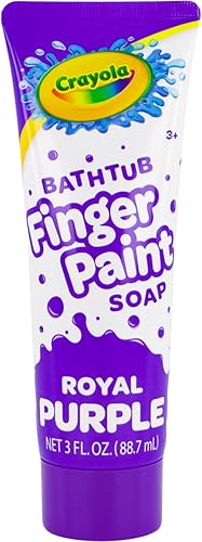 Miniatura 6 de Crayola Pintura de dedos para bañera de 5 colores, tubos de 3 onzas (azul azul, verde gritando, rojo radical, rosa flamenco, morado real) para