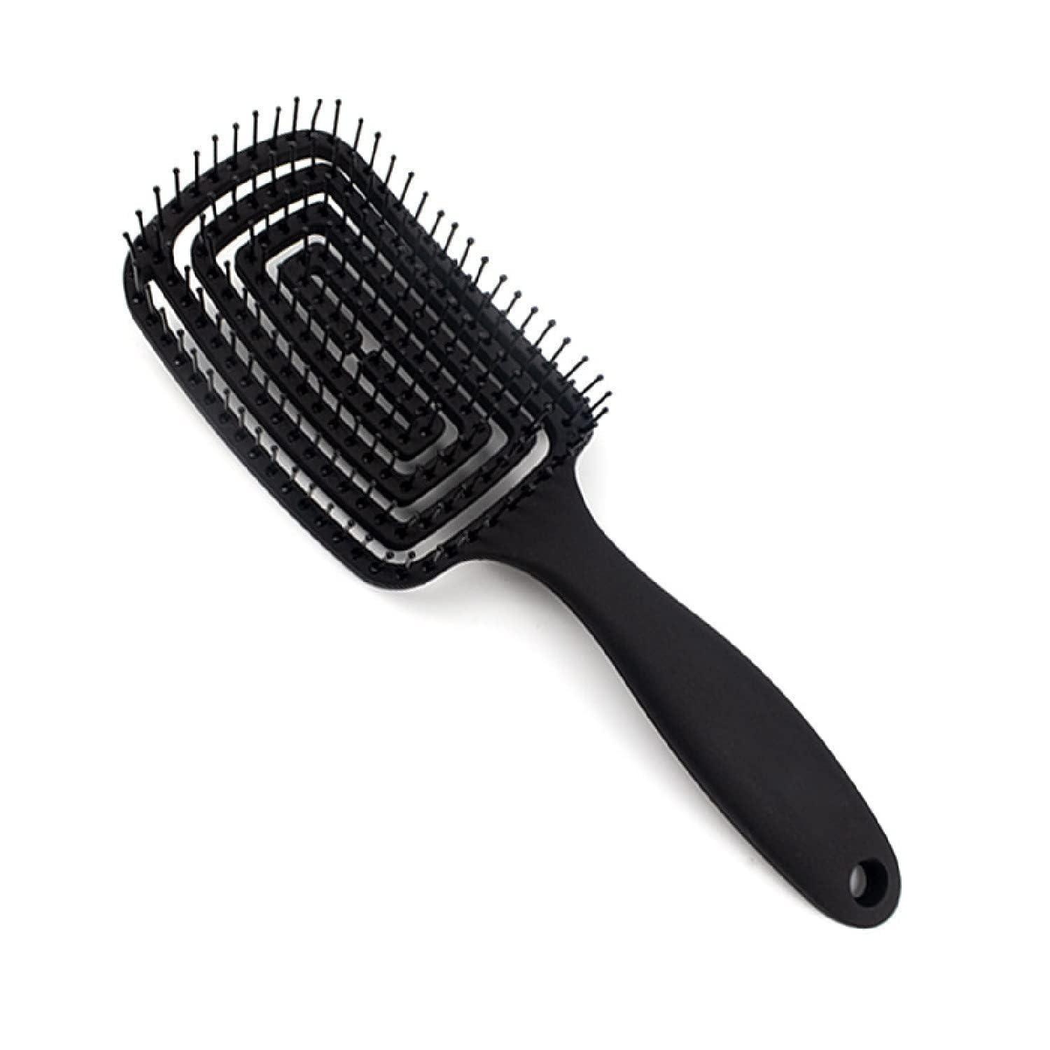 Combelle Curved Vented Hair Brush, 21 cm, Black | Detangling Comb for Wet, Dry, Curly, Thick Hair | Faster Blow Drying, Anti-Frizz, Heat-Resistant for Women, Men & Kids (black)-image-37