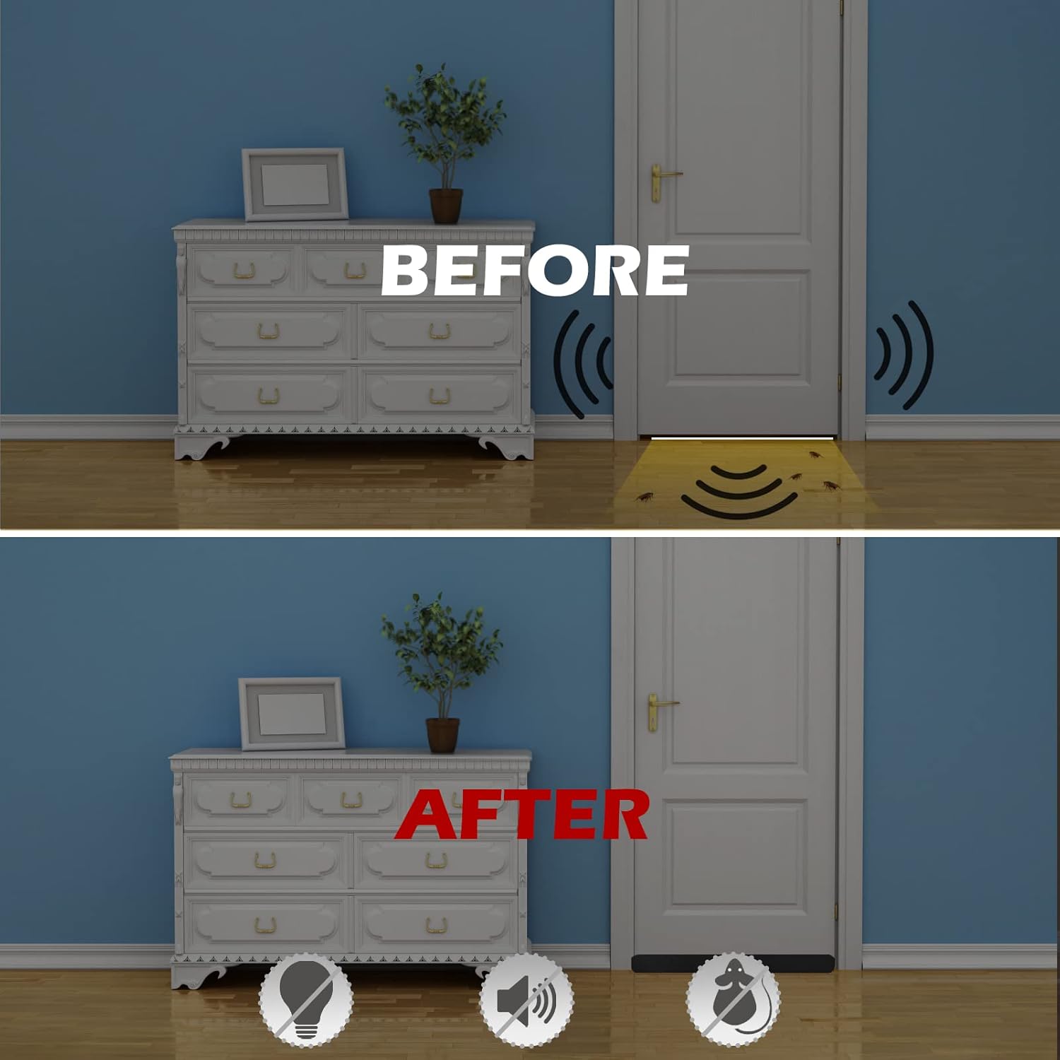 Buy Olamtai Door Draft Stopper Black, Under Door Draft Blocker, Door