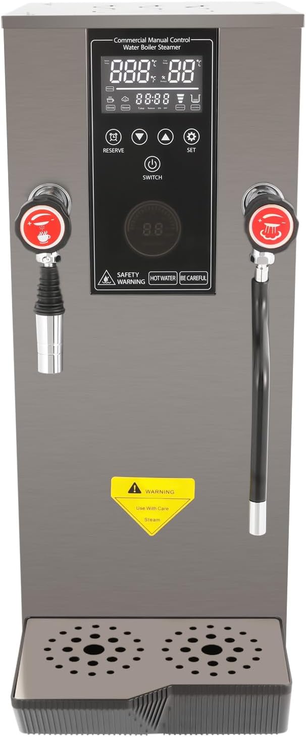 12L/3.2Gal Hot Water Dispenser, 304 Stainless Steel Hot Water Machine with Intelligent LCD Screen & Timer 1-12H, 1000W Fast Heating Water Boiler for Heat Drink, Extract Tea, Brew Milk, Boil Water Etc