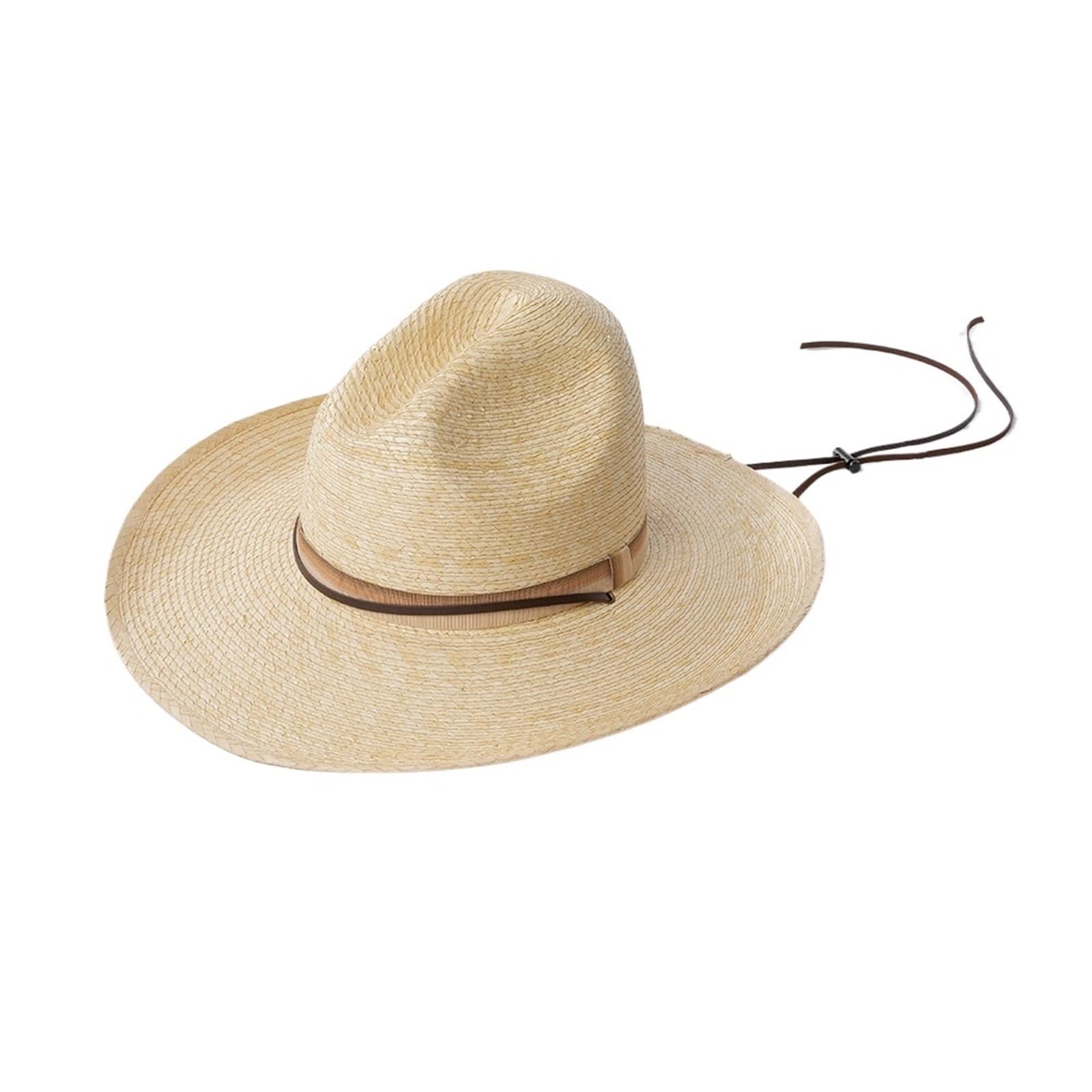 Cappello da Cowboy Alto in Foglia di Palma Lavorato a Mano, Paglia di Protezione Solare Estiva per Esterni