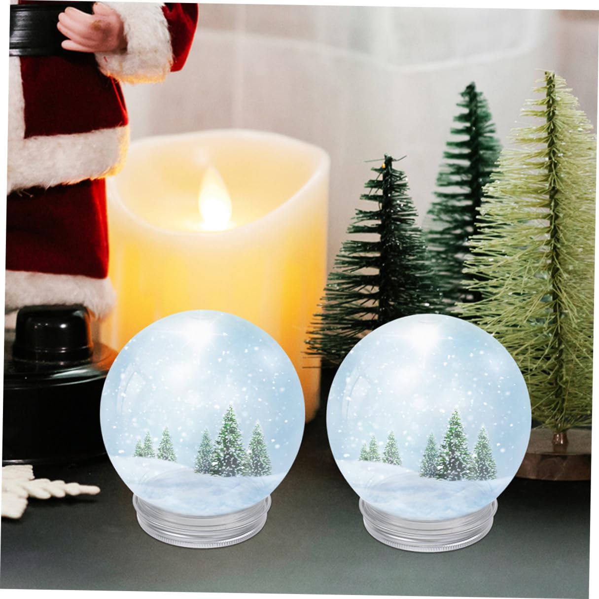 ORFOFE 12 Bolas Vacías de Esfera Transparente de Plástico 600 Ml con Tapas de Rosca para Manualidades DIY y Ambientación Navideña en Casa