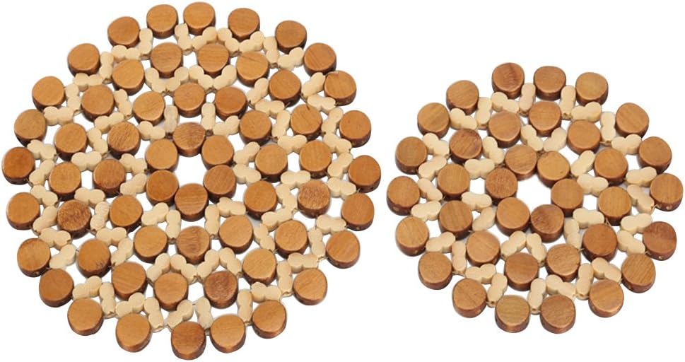 YEJI 8 Sets Thicken Natural Bamboo placemats & Cork trivets for Hot Coffee Cup Pads Dishes Heating Insulation Kitchen