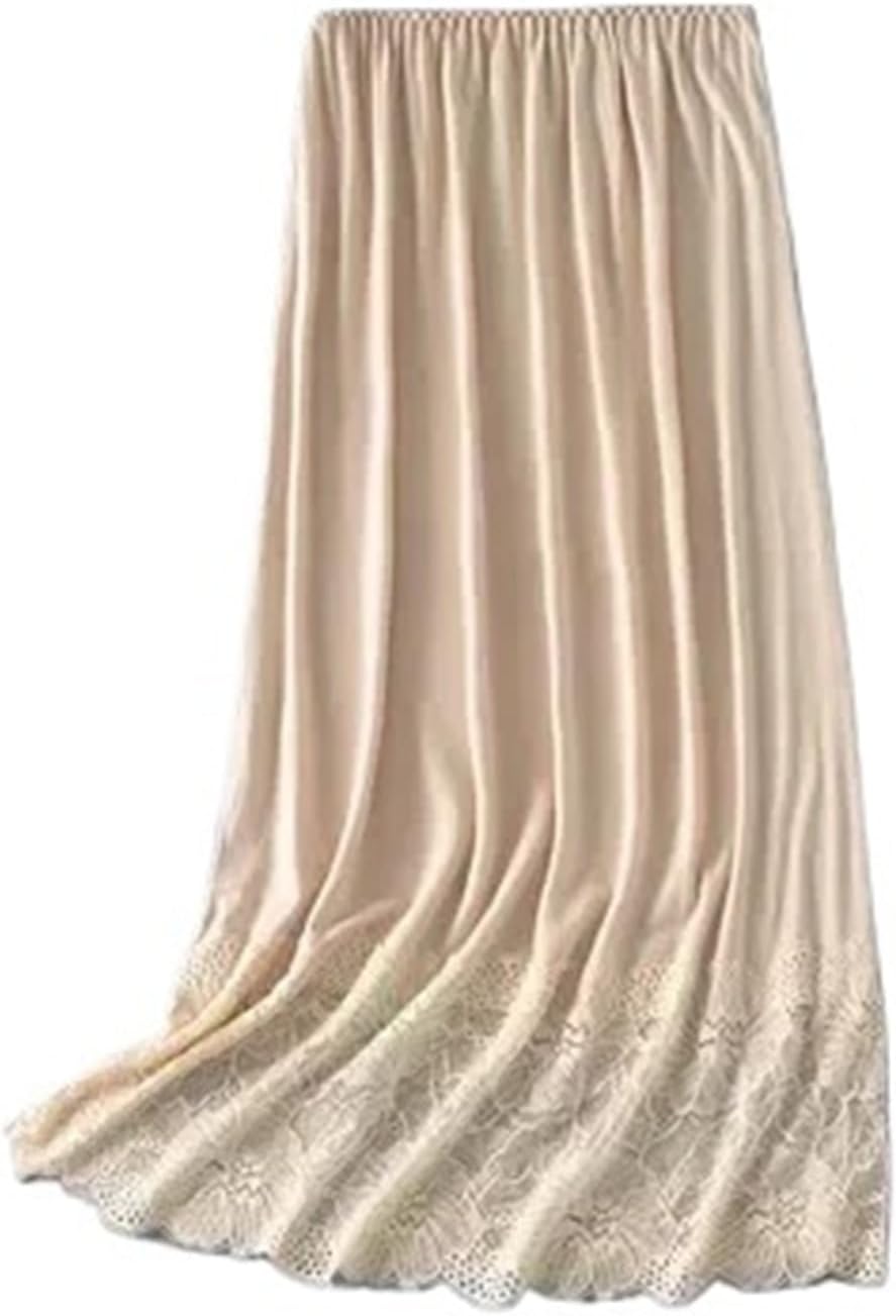 Underskirt Half Slips Dress for Women Thin Ice Silk High Waist Elastic Anti Penetrating Lining
