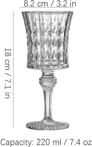 Miniatura 2 de Exquisita copa de vino vintage soplada a mano, 5.1 fl oz7.4 fl oz de tallo largo, cristal transparente para el hogar, bar, boda, copas de vino